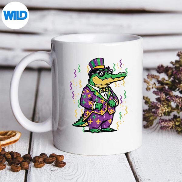 Mardi Gras Alligator Suit Fat Tuesday Nola Silhouette SVG PNG 3 Mardi Gras Alligator Suit Fat Tuesday Nola Silhouette SVG PNG - Image 3