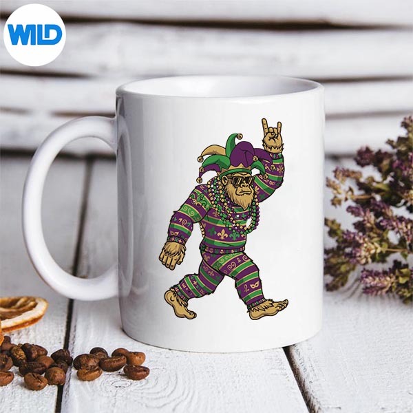Mardi Gras Bigfoot Rocker Carnival Sasquatch Yeti SVG PNG 3 Mardi Gras Bigfoot Rocker Carnival Sasquatch Yeti SVG PNG - Image 3