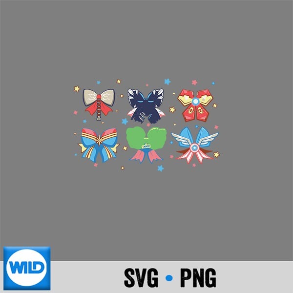 Marvel Avengers Team Coquette Style Cute Fashion Bows SVG PNG Cut File 1 Marvel Avengers Team Coquette Style Cute Fashion Bows SVG PNG Cut File