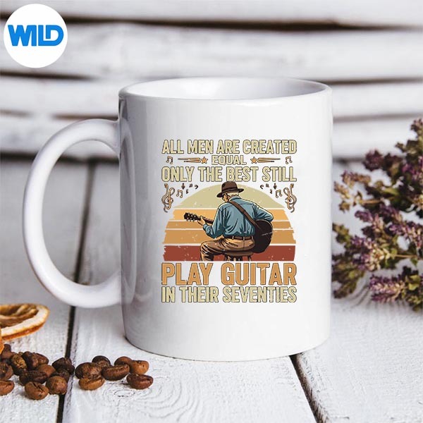 Men Are Created Equal Only The Best Play Guitar In Seventies Vector Design 3 Men Are Created Equal Only The Best Play Guitar In Seventies Vector Design - Image 3