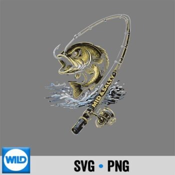 Classic Shop 74 Mid Salty Angry Bass Fishing Color Digital Design PNG