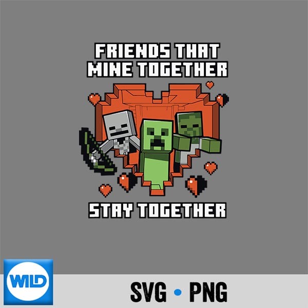 Minecraft Valentines Day Friends That Mine Together Mobs Small Digital Design 1 Minecraft Valentines Day Friends That Mine Together Mobs Small Digital Design