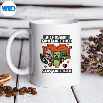 Minecraft Valentines Day Friends That Mine Together Mobs Small Digital Design 5 MinecraftValentinesDayFriendsThatMineTogetherMobsSmallmug