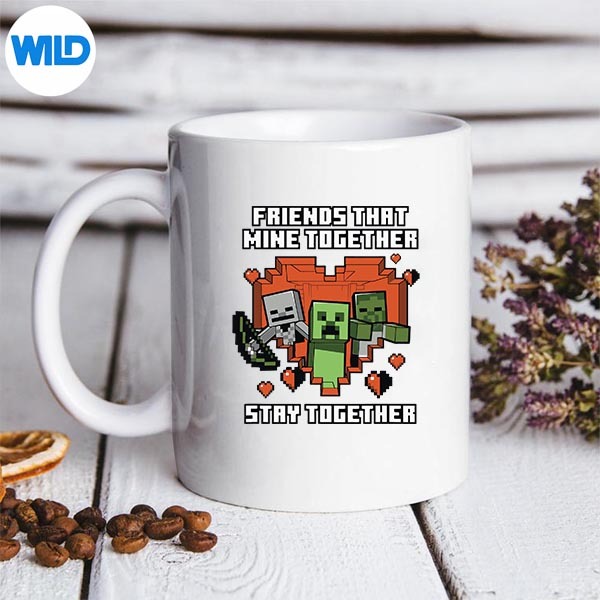 Minecraft Valentines Day Friends That Mine Together Mobs Small Digital Design 3 Minecraft Valentines Day Friends That Mine Together Mobs Small Digital Design - Image 3