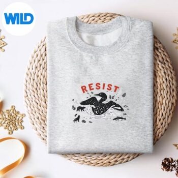 Alternative view of Minnesota Loon Resistance Rebel Loon Ice Digital Design