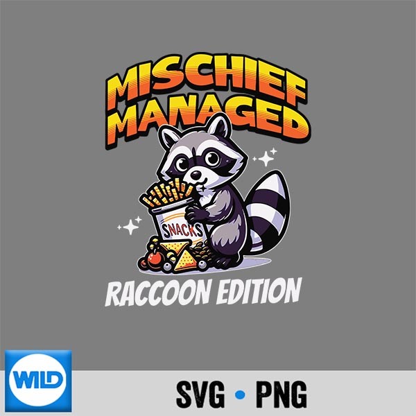 Mischief Manage Raccoon Trash Panda Snacks SVG PNG Cut File 1 Mischief Manage Raccoon Trash Panda Snacks SVG PNG Cut File