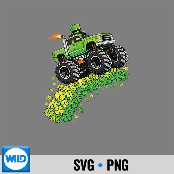 Monster Truck Shamrock St Patricks Day SVG PNG Cut File 1 Monster Truck Shamrock St Patricks Day SVG PNG Cut File