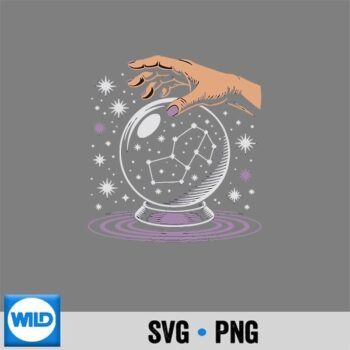 Mystical Crystal Ball With Purple And Pink Rings Digital Design