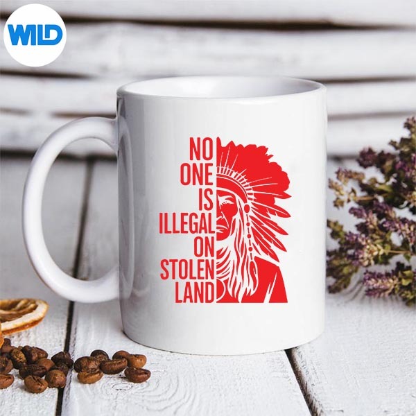 No One Is Illegal On Stolen Land Indigenous Rights Retro Art Silhouette SVG PNG Cut File 3 No One Is Illegal On Stolen Land Indigenous Rights Retro Art Silhouette SVG PNG Cut File - Image 3