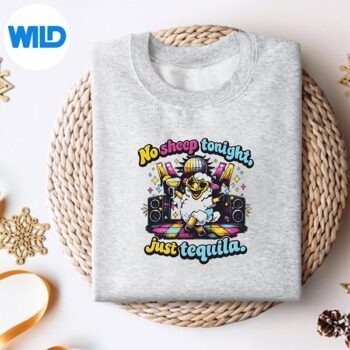 NoSheepTonightJustTequilaDiscoSheepPartyCrewsweater