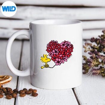 PeanutsValentinesWoodstockHeartVintagemug