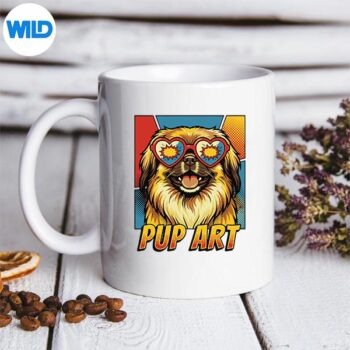 PekingesePopArtRetroComicStylemug