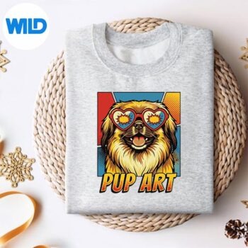 PekingesePopArtRetroComicStylesweater