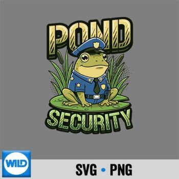 Pond Security Frog Officer Amphibian Lover SVG PNG Digital Design PNG
