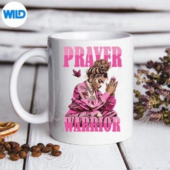 PrayerWarriorGodJesusChristianPinkCamoBlackGirlmug