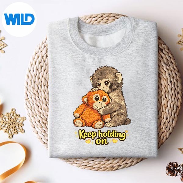 Punch Monkey With Teddy Bear Cuddling Keep Holding On Meme SVG PNG Cut File 2 Punch Monkey With Teddy Bear Cuddling Keep Holding On Meme SVG PNG Cut File - Image 2