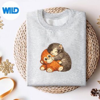 PunchTheMonkeyCuddlingStuffedAnimalMemeViralInternetsweater