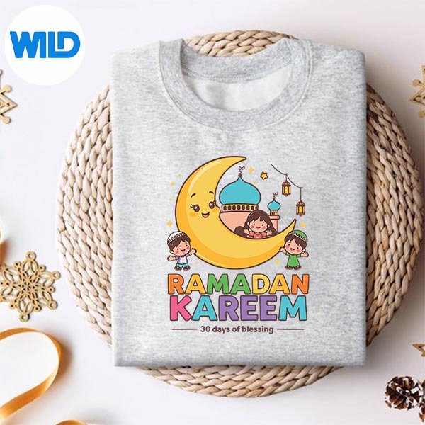 Ramadan Kareem Cute Crescent Moon Muslim Children Design for Cricut 2 Ramadan Kareem Cute Crescent Moon Muslim Children Design for Cricut - Image 2