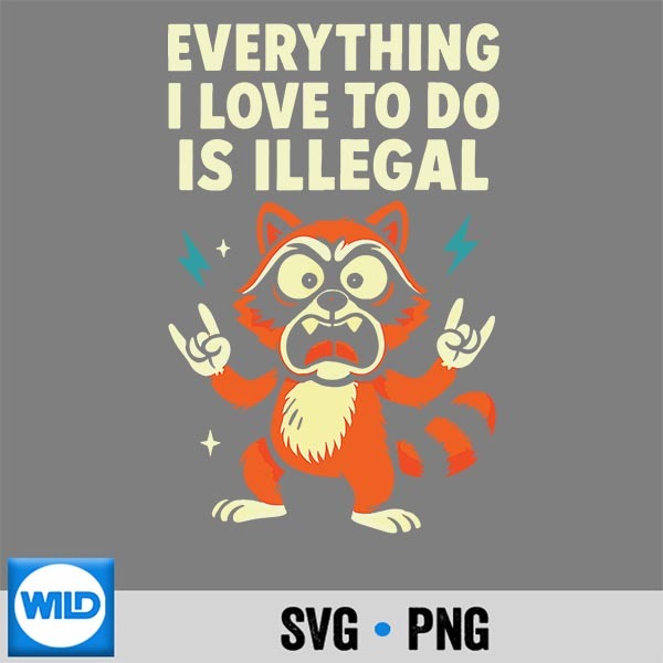 Rebellious Raccoon Illegal Humor Vintage Vector Design 1 Rebellious Raccoon Illegal Humor Vintage Vector Design