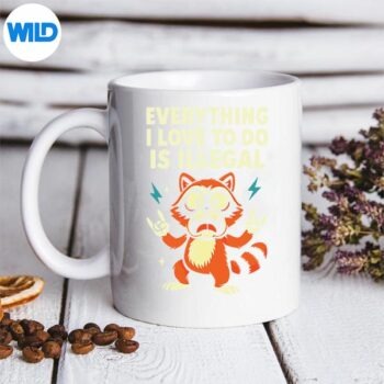 Rebellious Raccoon Illegal Humor Vintage Vector Design 5 RebelliousRaccoonIllegalHumorVintagemug