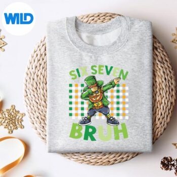 Alternative view of Six Seven Bruh St Patricks Day Dabbing Leprechaun PNG SVG for Cricut PNG