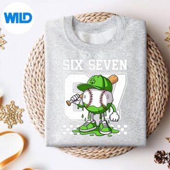 Alternative view of St Patricks Day 67 Six Seven Baseball Ice Cream Drip SVG PNG Cut File PNG
