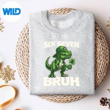 Alternative view of St Patricks Day 67 Trex Dab Six Seven Bruh Digital Design PNG