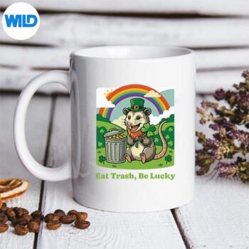 StPatricksDayOpossumEatTrashBeLuckyLeprechaunHatmug