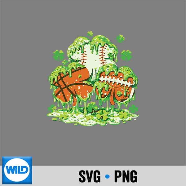 St Patricks Day Shamrock Basketball Baseball Football SVG PNG Digital Design 1 St Patricks Day Shamrock Basketball Baseball Football SVG PNG Digital Design