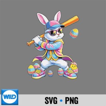 Classic Shop 26 Tie Dye Rabbit Baseball Easter Bunny Digital Download PNG