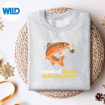 Alternative view of Tinned Fish Date Quirky Smoked Trout Angler SVG PNG