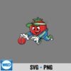 TomatoPlayingCricketDivingCatchMascot