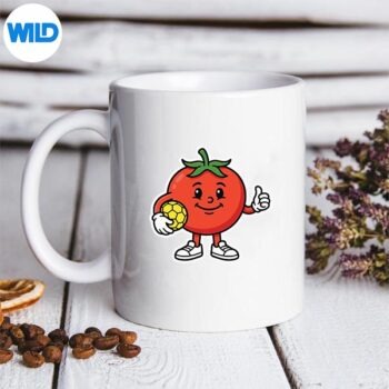 TomatoSoccerPlayerCuteSportsCharactermug