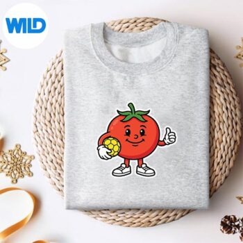 Alternative view of Tomato Soccer Player Cute Sports Character Silhouette SVG PNG Cut File PNG