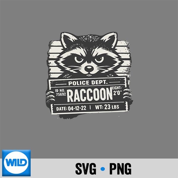 Trash Panda Raccoon Mugshot Police Dept Wanted Poster PNG SVG for Cricut 1 Trash Panda Raccoon Mugshot Police Dept Wanted Poster PNG SVG for Cricut