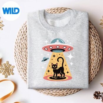 Ufo Abducting Cat Mid Century Atomic Age Sci Fi Art Digital Design 4 UfoAbductingCatMidCenturyAtomicAgeSciFiArtsweater