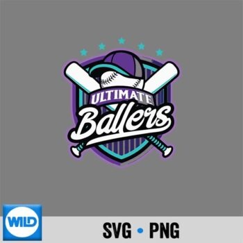 Ultimate Ballers Baseball Vintage SVG PNG Cut File