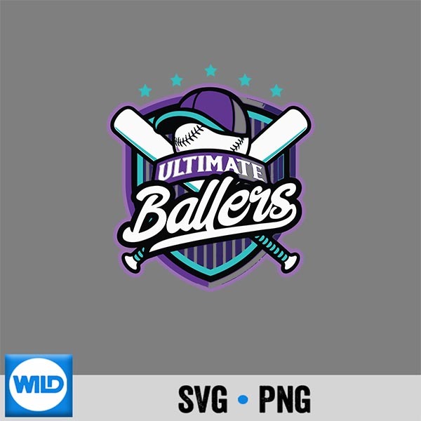 Ultimate Ballers Baseball Vintage SVG PNG Cut File 1 Ultimate Ballers Baseball Vintage SVG PNG Cut File