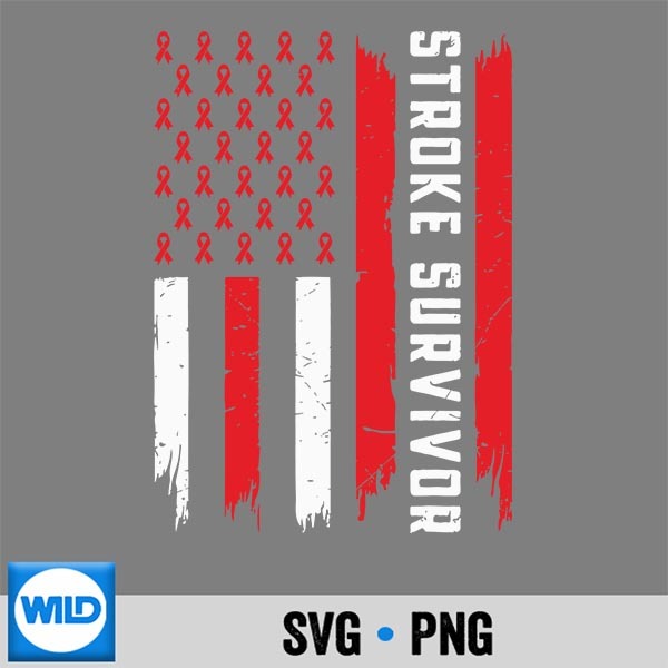 Usa Flag Stroke Survivor Vintage SVG PNG Digital Design 1 Usa Flag Stroke Survivor Vintage SVG PNG Digital Design