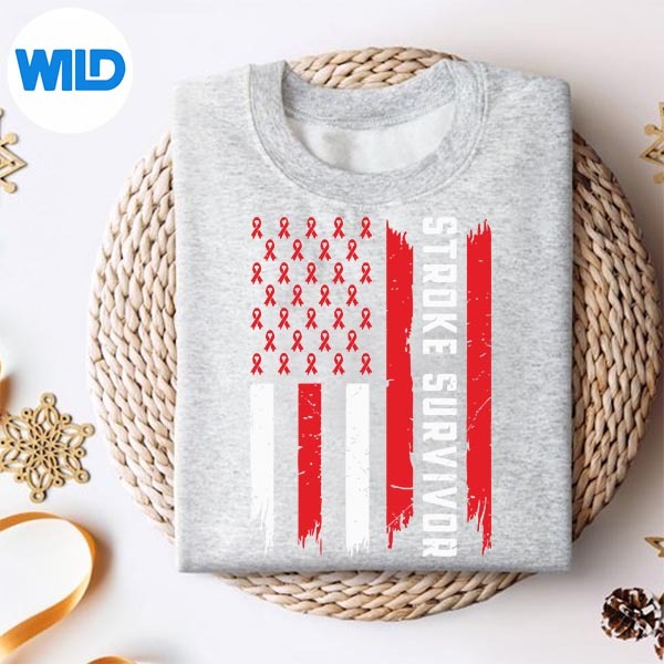 Usa Flag Stroke Survivor Vintage SVG PNG Digital Design 2 Usa Flag Stroke Survivor Vintage SVG PNG Digital Design - Image 2