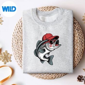ValentineFishingBassHeartSunglassessweater