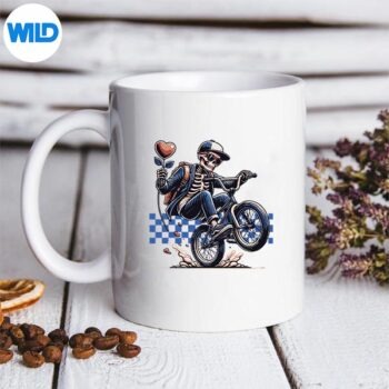 ValentineSkeletonRidingABmxBikeValentinePartymug