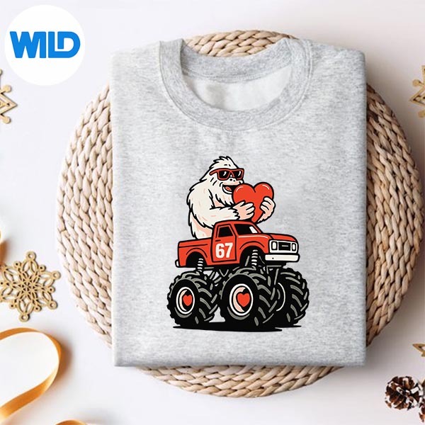 Valentines Day Bigfoot 67 Meme Truck 6 7 Toddlers Cut File 2 Valentines Day Bigfoot 67 Meme Truck 6 7 Toddlers Cut File - Image 2