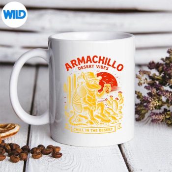 ArmachilloChillintheDesertCowboyArmadilloSunsetmug