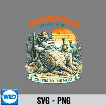 Classic Shop 75 Armachillo Desert Vibes Cheers to the Heat Cowboy Armadillo Summer Desert Animal SVG PNG
