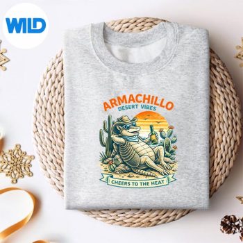 Alternative view of Armachillo Desert Vibes Cheers to the Heat Cowboy Armadillo Summer Desert Animal SVG PNG