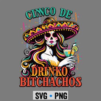 Cinco De Mayo Woman Sugar Skull Fiesta Party Mexican SVG PNG