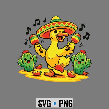 Funny Goose Sombrero Maracas Cinco De Mayo Fiesta SVG PNG