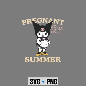 Pregnancy, Kuromi Mom Pregnant Girl Summer Funny Baby Announcement SVG PNG