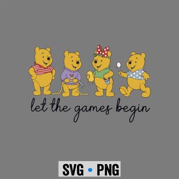 Let The Games Begin Field Day Pooh Bear Teacher Student SVG PNG